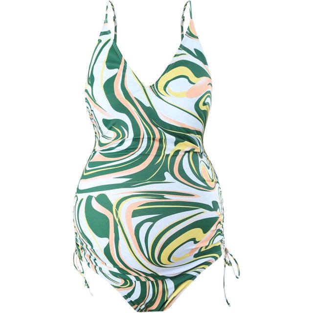 QWQJ Maillot de Bain Maternité Col en V Monokini Dos Nu à Bretelles