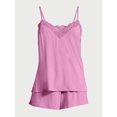 thumbnail image 5 of Sofia Intimates Women's and Plus Modal Cami and Shorts Pajama Set, 2-Piece, Sizes XS-3X, 5 of 6
