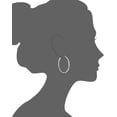 thumbnail image 2 of Two-Tone Sterling Silver Gold Plated 50mm Click-Top Hoop Earrings with Inside and Out Diamond Cut, 2 of 3