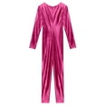 thumbnail image 6 of Haitryli Full Body Bodysuits for Womens Shiny Metallic Unitard Zipper Back Wet Look Catsuit Party Hot Pink S, 6 of 7