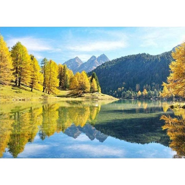 Pintura de diamante (DE1872) Kit de trabajo hecho a mano de diamantes de imitación de lago de árbol de otoño cuadrado DIY 40x50cm Hugtrwg Para estrenar