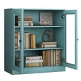 thumbnail image 5 of Palace Imports 100% Solid Wood 3-shelf Bookcase with Adjustable Shelves and Glass Doors, Aqua Blue, 5 of 5