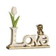 thumbnail image 4 of Letreros de palabras para decoración del hogar, adorno de mesa de cerámica, letrero de letras de bloque independiente AMOR en oro blanco, 4 of 7