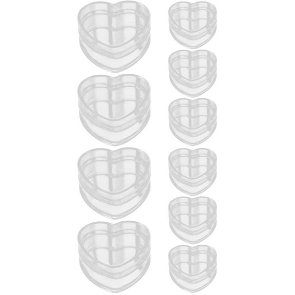 MERRYHAPY Clear Heart Box Transparent Jewelry Container for Decoration 10Pcs