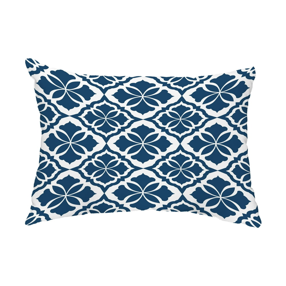 Simply Daisy, 14" x 20" Ceylon Blue Abstract Decorative Outdoor Pillow