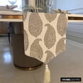 thumbnail image 5 of The HomeCentric Luxury Silver 8 - 10 Seater Table Runner 14 x 120 inch, Embroidery, Foil, Beaded, Tassels, Jacquard, Paisley, Table Runner for Dining, Outdoor, Kitchen, Contemporary - Paisley Sparkle, 5 of 10
