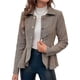 thumbnail image 2 of Elegante Blazer para Mujer, para Oficina, Trabajo, Negocios, con Dobladillo Peplum, Chaqueta Abierta con Diseño de Camello L, 2 of 10