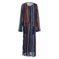 thumbnail image 1 of Opperiaya Men?s Muslim Striped Robes Single-Breasted Long Sleeve Oversize Shirt, 1 of 6
