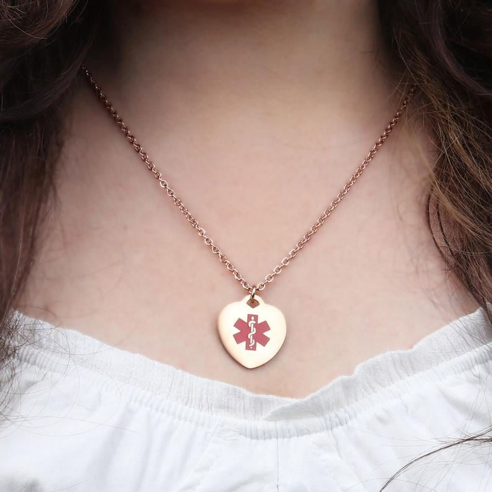 Anavia Heart Necklace Personalized Rose Gold Stainless Steel Pendant Jewelry with Gift Box