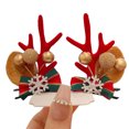 thumbnail image 1 of Diadema de cuernos de reno navideño con horquilla para el cabello Hermoso tocado navideño para niñas, 1 of 5