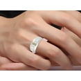 thumbnail image 2 of RYLOS Men's Rings 14K White Gold Classic Nugget 6X4MM Oval Gemstone & Diamond Ring Opal African October Birthstone Rings Size 10, 2 of 6