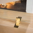 thumbnail image 4 of Barton Premium Tempered Glass Fireplace Screen, 46" x 33" Glass, Clear Glass, Gold Base, Freestanding Cover, Decorative Spark Guard Gate, 4 of 5