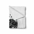 thumbnail image 2 of Ostrich Soft Flannel Fleece Blanket, Minimalist Style Animal Bird in Watercolor Sketch Zoo Feathered Mammal Print, Cozy Plush for Indoor and Outdoor Use, 50" x 60", White Black Grey, by Ambesonne, 2 of 6