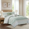 thumbnail image 2 of Madison Park Full/Queen Caralie 5-Piece Seersucker Comforter Set with Throw Pillows, Green, 2 of 9