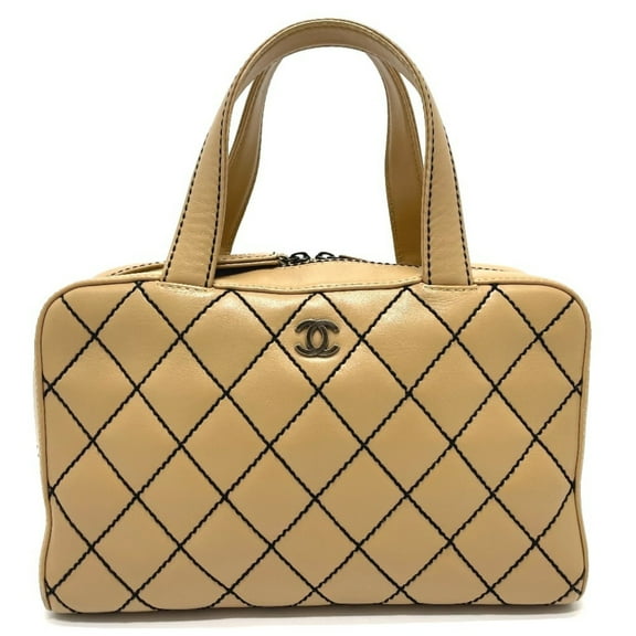 Pre-Owned CHANEL CC Coco Mark Wild Stitch Vintage Tote Bag Handbag Lambskin Women's... (Fair)