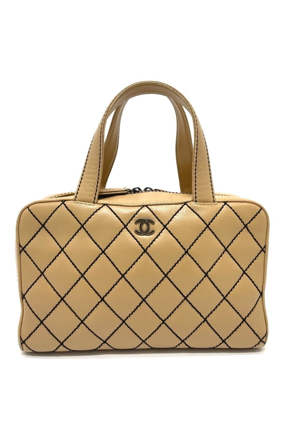 Pre-Owned CHANEL CC Coco Mark Wild Stitch Vintage Tote Bag Handbag Lambskin Women's... (Fair)