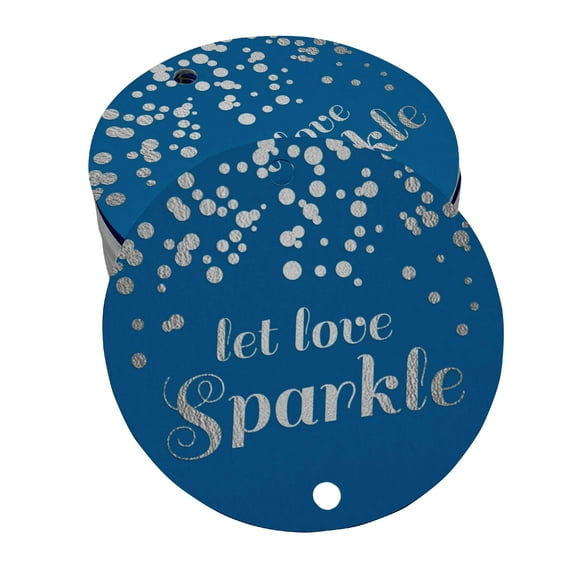 Inkdotpot Let Love Sparkle Wedding Bottle Tag Real Silver Foil Favor Hang Tags Pack Of 100