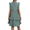 thumbnail image 2 of Gvmfive Women Short Sleeve Casual Midi Dress Summer Floral Ruffles Beach Midi Dresses, 2 of 3