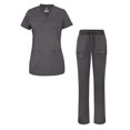 thumbnail image 1 of Adar Scrub Set pour Femmes - Scrub Top en V Incurvé & Pantalon Scrub String Conique, 1 of 7