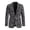 Gray Leopard Print, variant on Gray Leopard Print Men's Suit Slim Fit One Button Open Front Blazer with 2 Pockets Long Sleeve Jacket for Wedding,Dinner,Prom,Party,L