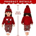 thumbnail image 3 of AmaMary 22 inch Reborn Doll Christmas Snowflake Outfit, 3 Piece Red Sweater Pants Hat Set for Holiday Gift, 3 of 5