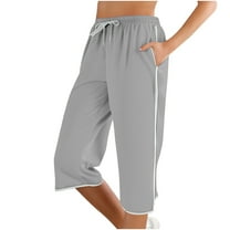 Women Fashion Solid Comfortable Casual Mid Waist Sport Pants