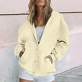 thumbnail image 2 of Duoif Womens Zip up Hoodies, Women's Autumn & Winter Cardigan - Hooded Pocket Sweatshirt Womens Sweatshirt Light Yellow XL, 2 of 8