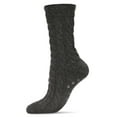 thumbnail image 3 of MeMoi Classic Twist Chunky Knit Non-Skid Crew Sock - Womens - Female, One Size, Eggplant Heather, 3 of 9