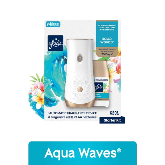 Glade Automatic Spray Holder   Refill, Air Freshener, Aqua Waves™, 6.2 oz