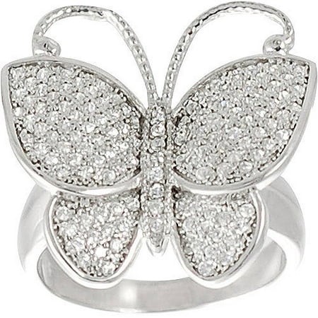 Brinley Co. CZ Butterfly Ring in Sterling Silver