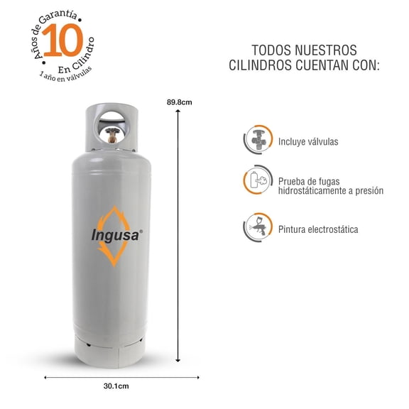 Cilindro de Gas LP 20 Kg Portátil con Válvula Tradicional | Tanque Certificado INGUSA