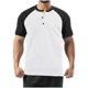 thumbnail image 1 of pstuiky camisetas de hombre, Camisa informal de moda para hombre, con botones, color a juego, bolsillo en el pecho, manga corta y solapa camisas casuales para hombre l, 1 of 7