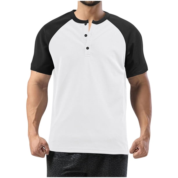 pstuiky camisetas de hombre, Camisa informal de moda para hombre, con botones, color a juego, bolsillo en el pecho, manga corta y solapa ropa de hombre xxxl