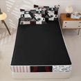 thumbnail image 4 of Homewish Baseball Gamer Zipper Twin Comforter Sets with Fitted Sheet and 2 Pillowcases for Boys,Sport Theme Plaid Zipper Bedding Set,4-Piece,Black Reversible, 4 of 6