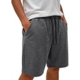 thumbnail image 2 of Men's Casual Sporty Shorts Elastic Waist with Pockets Quick Dry Breathable Lightweight for Gym Workout Running Training Athletic Daily | Zenithor,Dark Gray XL, 2 of 7