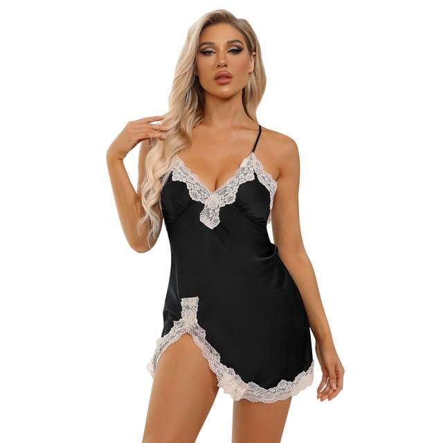 BeautyIn Pyjamas Pyjamas Home Wear Nuisette Bretelles Réglables Sexy Dos Nu