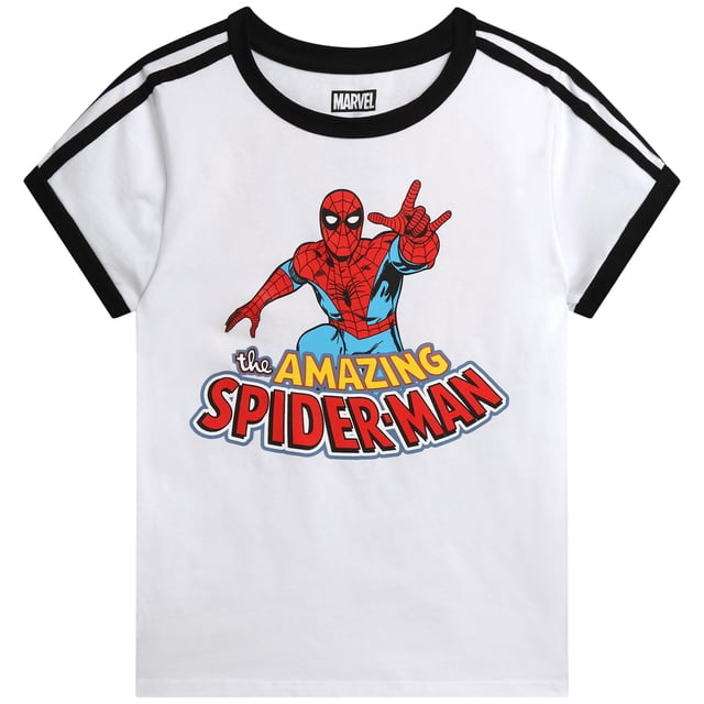 Camiseta Marvel Spider-Man corta, camiseta sin mangas y camiseta para mujer