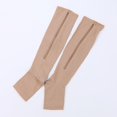 thumbnail image 1 of AMERTEER Zipper Compression Socks Women with Open Toe Toeless Support Stockings Easy on Knee High Socks, 1 of 7