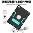 thumbnail image 3 of Dteck Case for Apple iPad 9th Generation 10.2-inch (2021),Shockproof Rubber Armor 3-Layer Protection Case Hybrid Hard Kicstand Cover for iPad 10.2" 9th Gen 2021/8th Gen 2020/7th Gen 2019,Black+Mint, 3 of 6