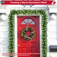 thumbnail image 2 of Yexmas 9ft Large Christmas Garland, Multi-Purpose Xmas Wreath with 45 LED Lights, Decorated with Pinecones, Berry Clusters, Battery Operated, 2 of 9
