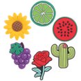 thumbnail image 1 of KAKOWELY 12 adornos de silicona para pajitas con forma de flor de fruta, bonitos adornos de silicona para pajitas., 1 of 4
