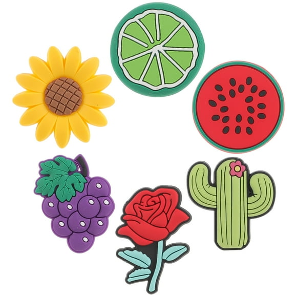 KAKOWELY 12 adornos de silicona para pajitas con forma de flor de fruta, bonitos adornos de silicona para pajitas.