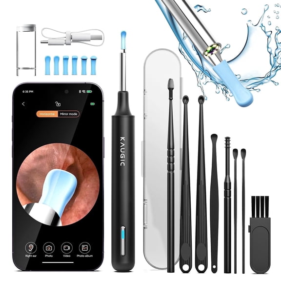 Ear Wax Removal Kit with 1080P HD Camera, Ear Wax Removal Tool with LED Lights, IP67 Waterproof, WiFi Connected,Suitable for iPhone & Android