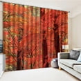 thumbnail image 4 of Cortinas para sala de estar, cortinas sombreadas con estampado de hojas rojas, cortinas para dormitorio (150*166cm), 4 of 8