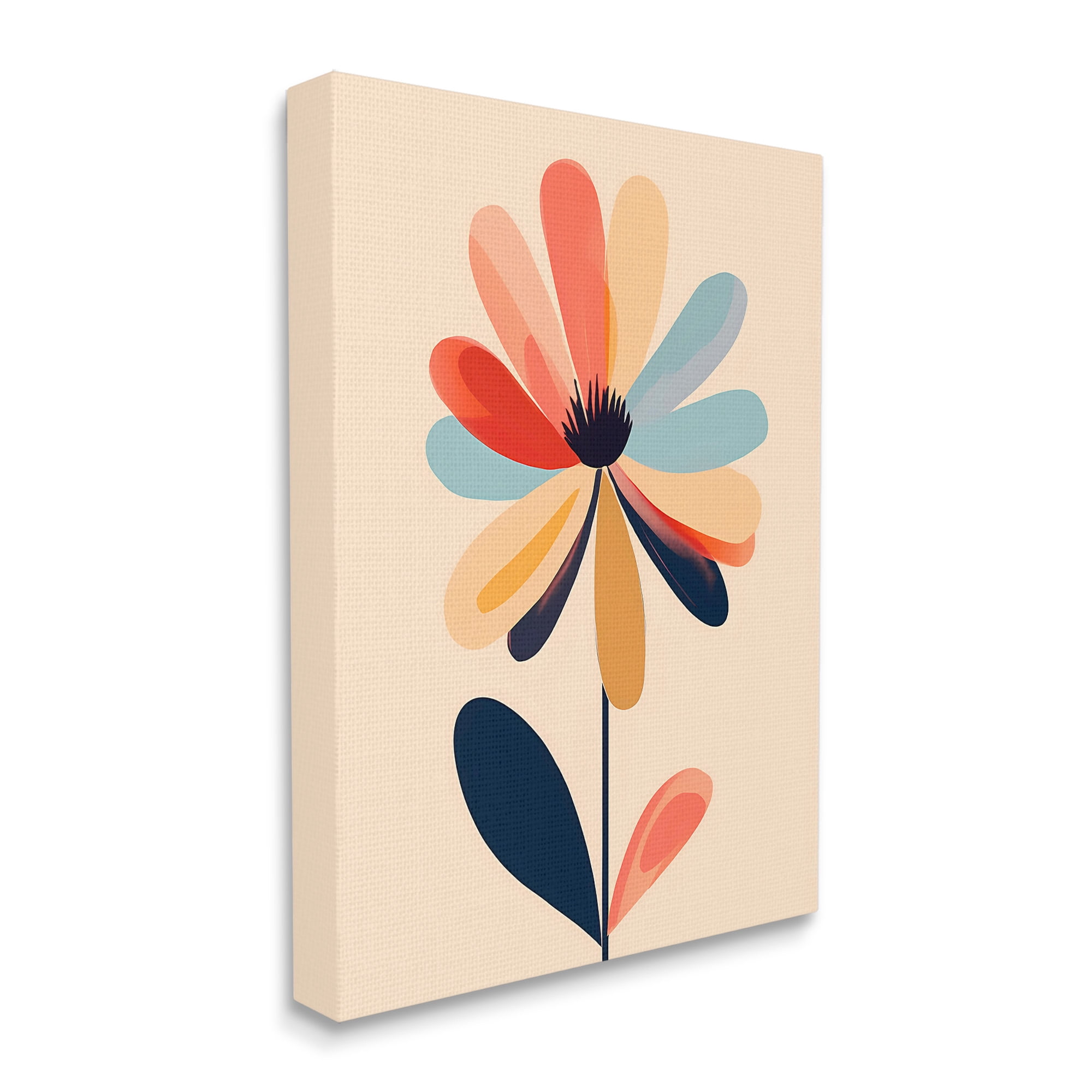 Stupell Industries Alternating Petals Flower Botanical & Floral Painting Gallery Wrapped Canvas Art Print Wall Art, 24 x 30