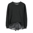 thumbnail image 1 of HNMKIU Chemises pour Femmes Chandail en Molleton pour Femmes Hauts Décontractés Raglan Manches Longues Col Rond Chandail Chandail en Molleton Décontracté Couleur Unie Hauts, 1 of 4