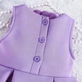 thumbnail image 4 of Floleo Robe Sans Manches à Volants pour Filles, Dentelle, Col Rond, Jupe d'Été Décontractée, Activités de Jeu, Coupe Confortable, Robe d'Été pour Enfants (Violet, 3-4 Ans), 4 of 7