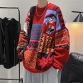 thumbnail image 2 of Suéter de oso vintage de estilo Hong Kong para hombre, cuello redondo, estilo holgado, otoño e invierno, ropa de pareja, ropa de punto de moda, 2 of 5