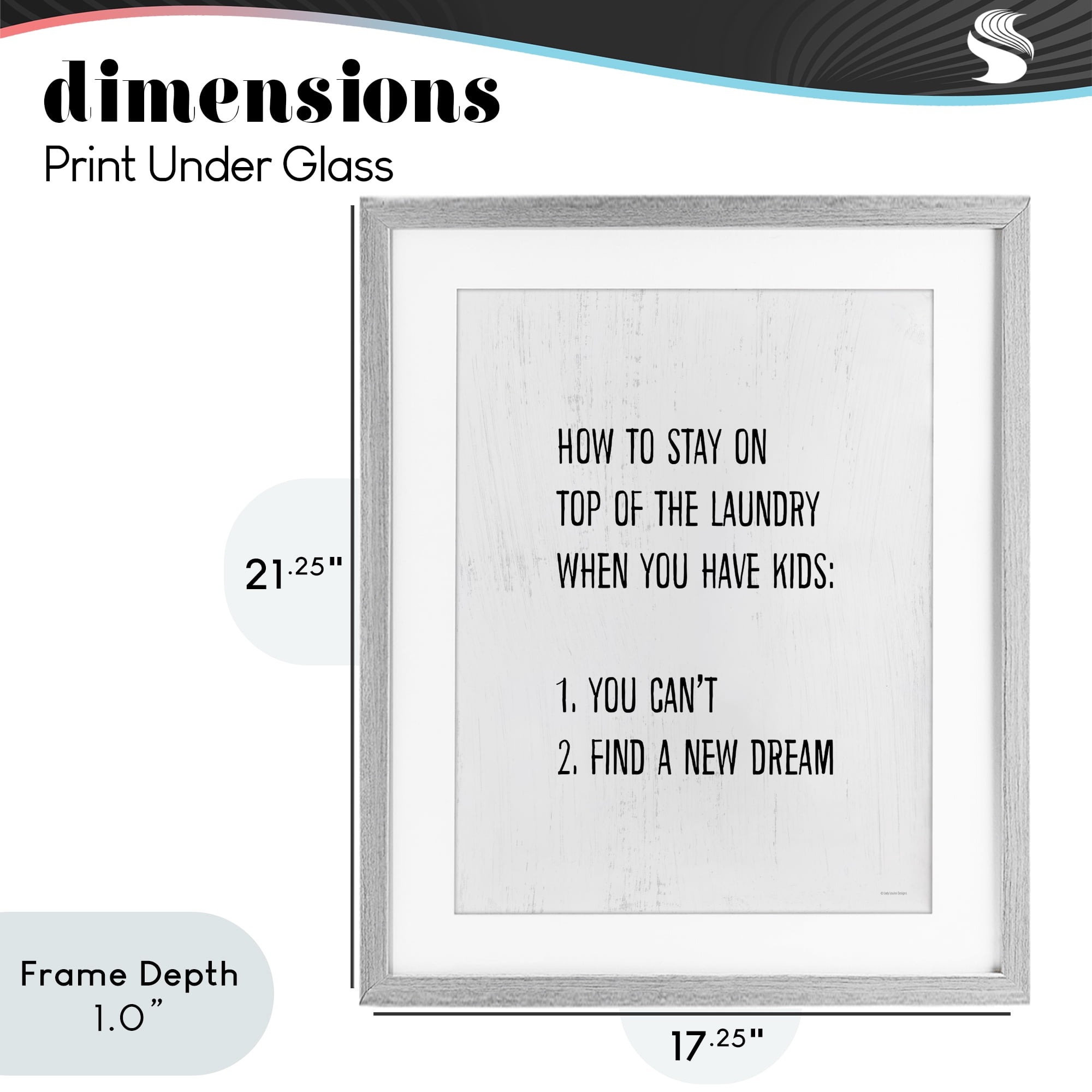 Stupell Industries Parent's Laundry Humor Gray Framed Print Under Glass, design by Lady Louise Designs