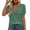 Green, variant on Women's Solid Color V-Neck Short Sleeve Casual T-Shirt for Everyday Wear Mint Green 2XL